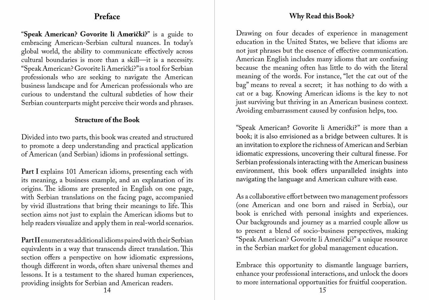 Preface of Speak American Book