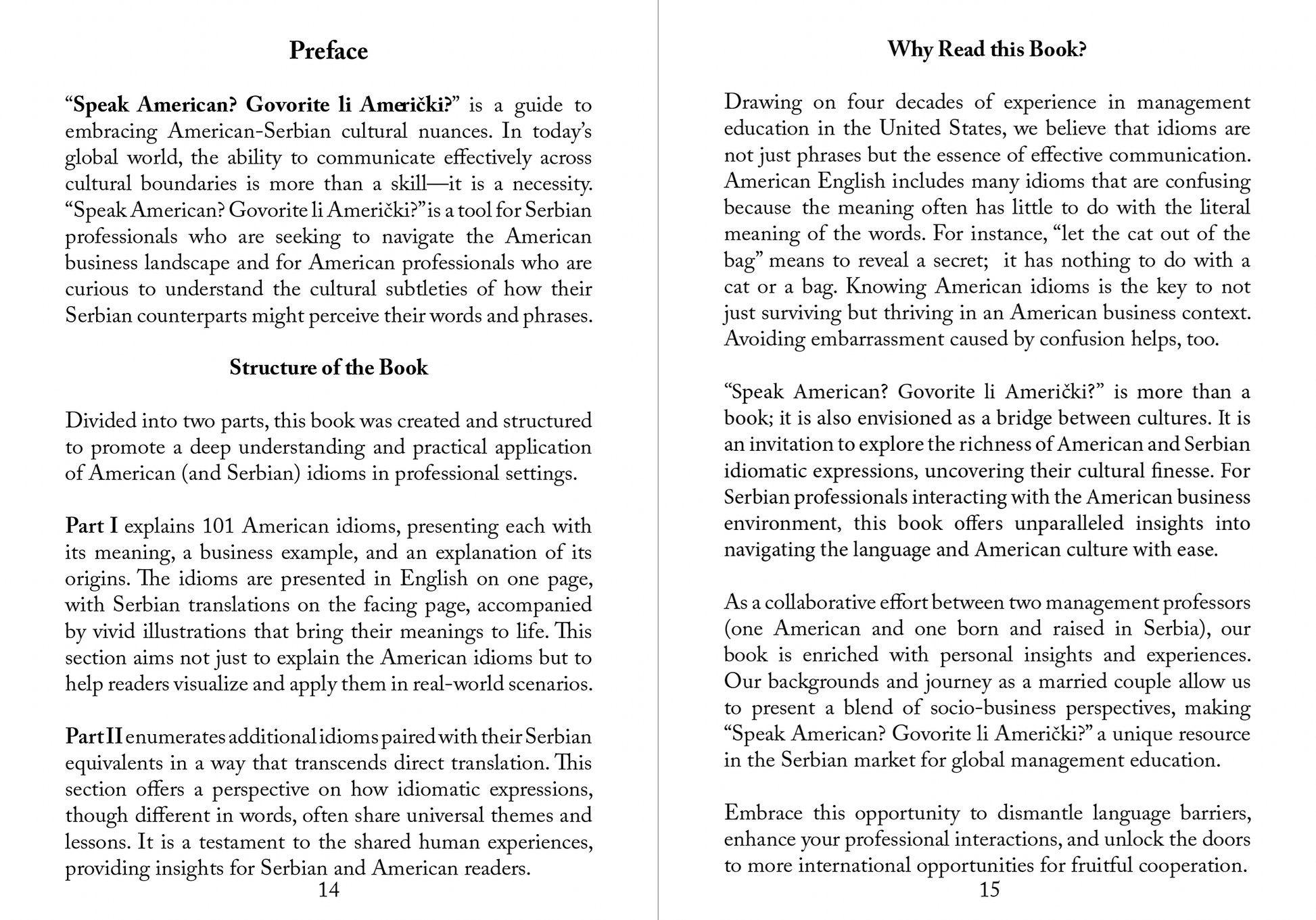 Preface of Speak American Book